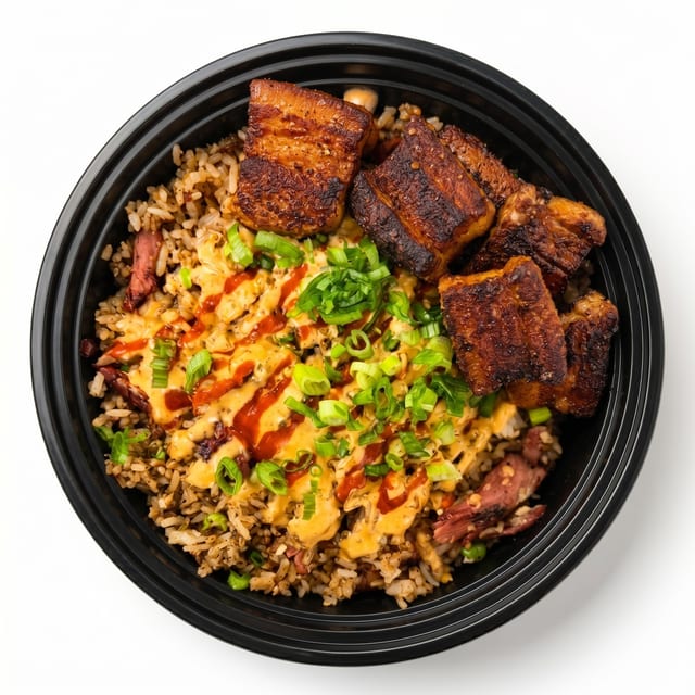 Crispy Pork Belly Fried Rice.